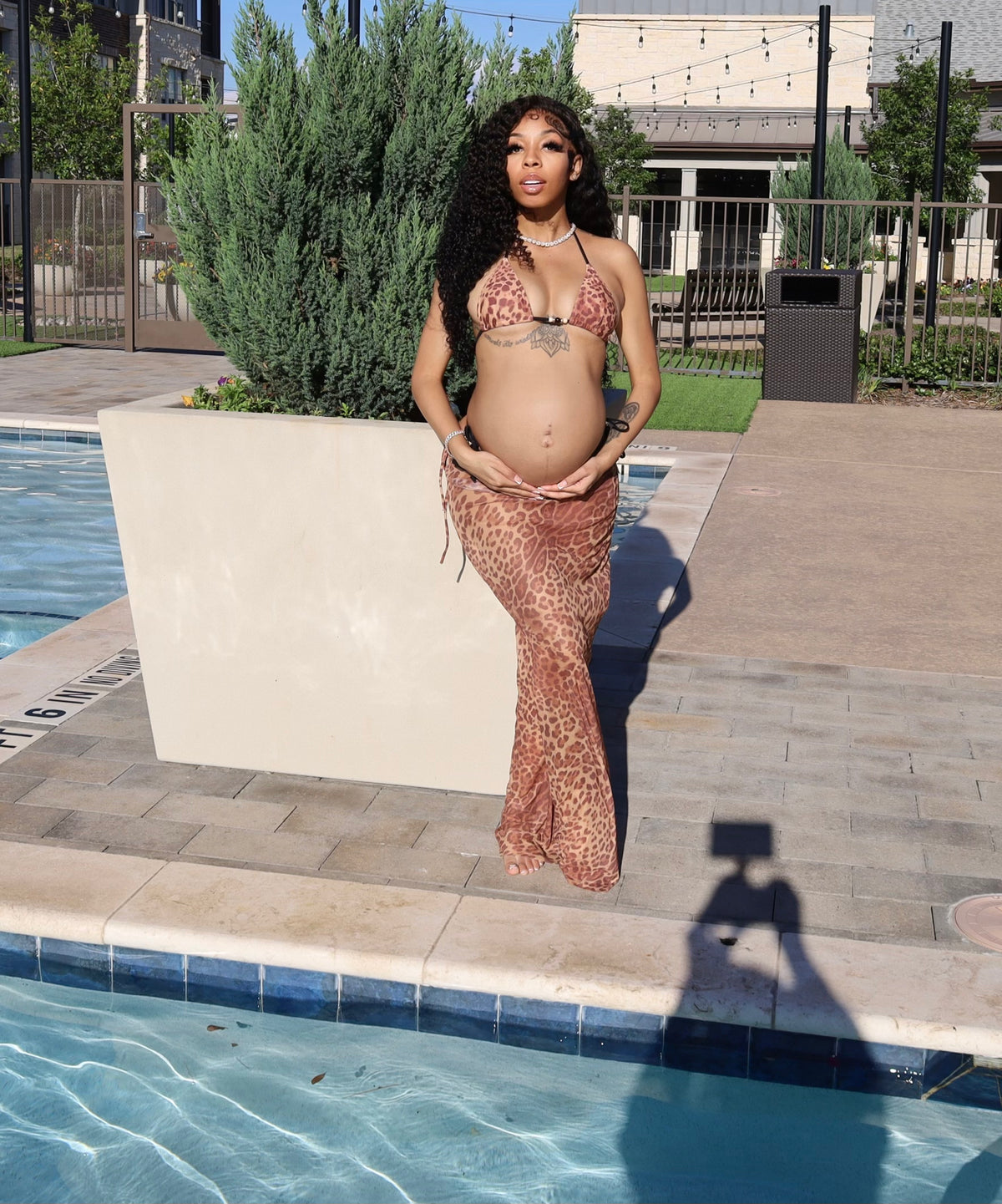 Cheetah 3 piece bathing suit